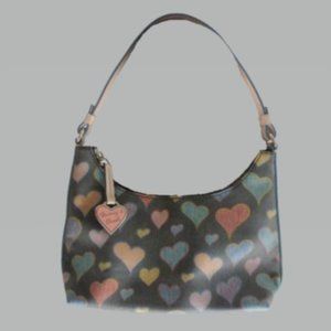 Dooney and Bourke Small Hobo Bag with Multicolored Hearts